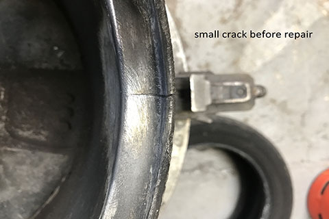Cracked alloy